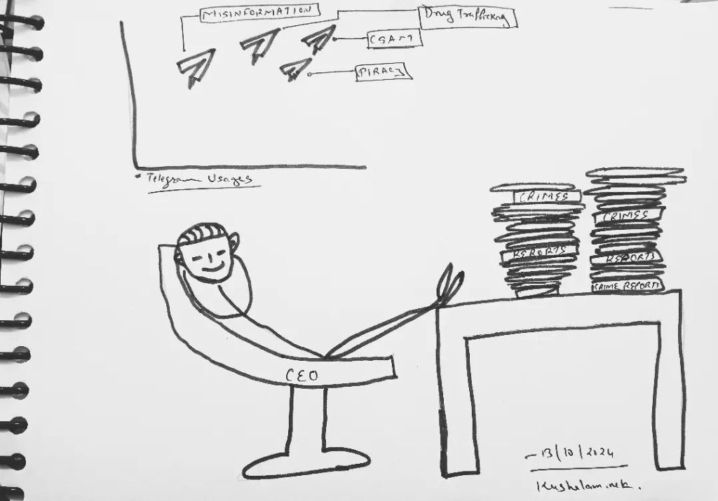 Telegram CEO Pavel Durov ignoring the increased crimes on his platfrom 