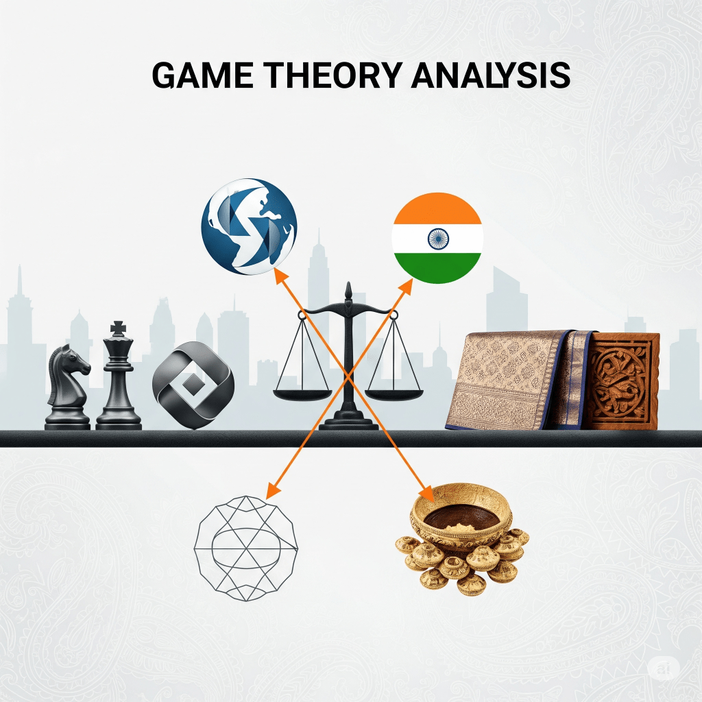 game theory analysis between global coporations and Indian GI tag holders